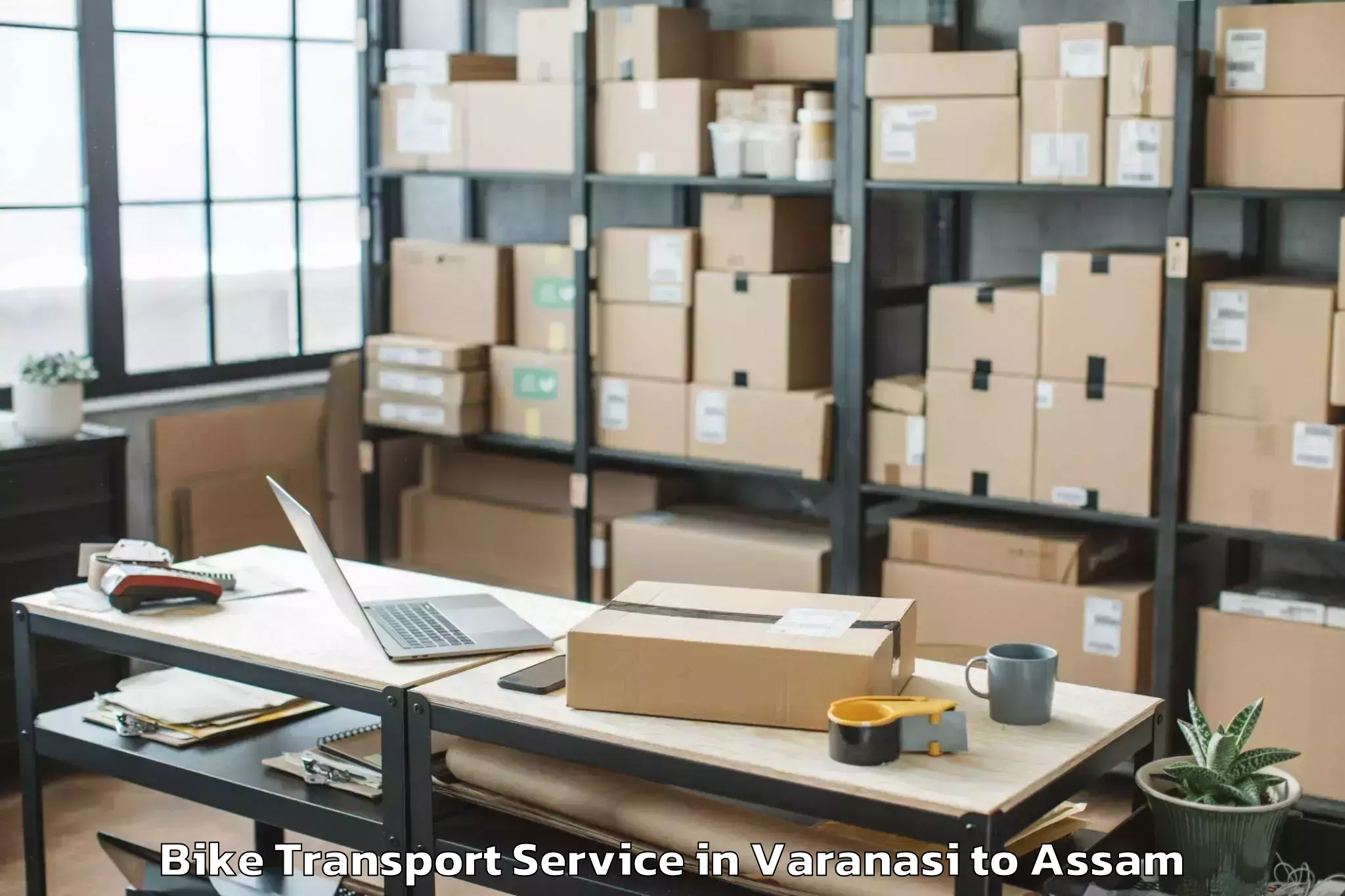 Quality Varanasi to Dergaon Bike Transport